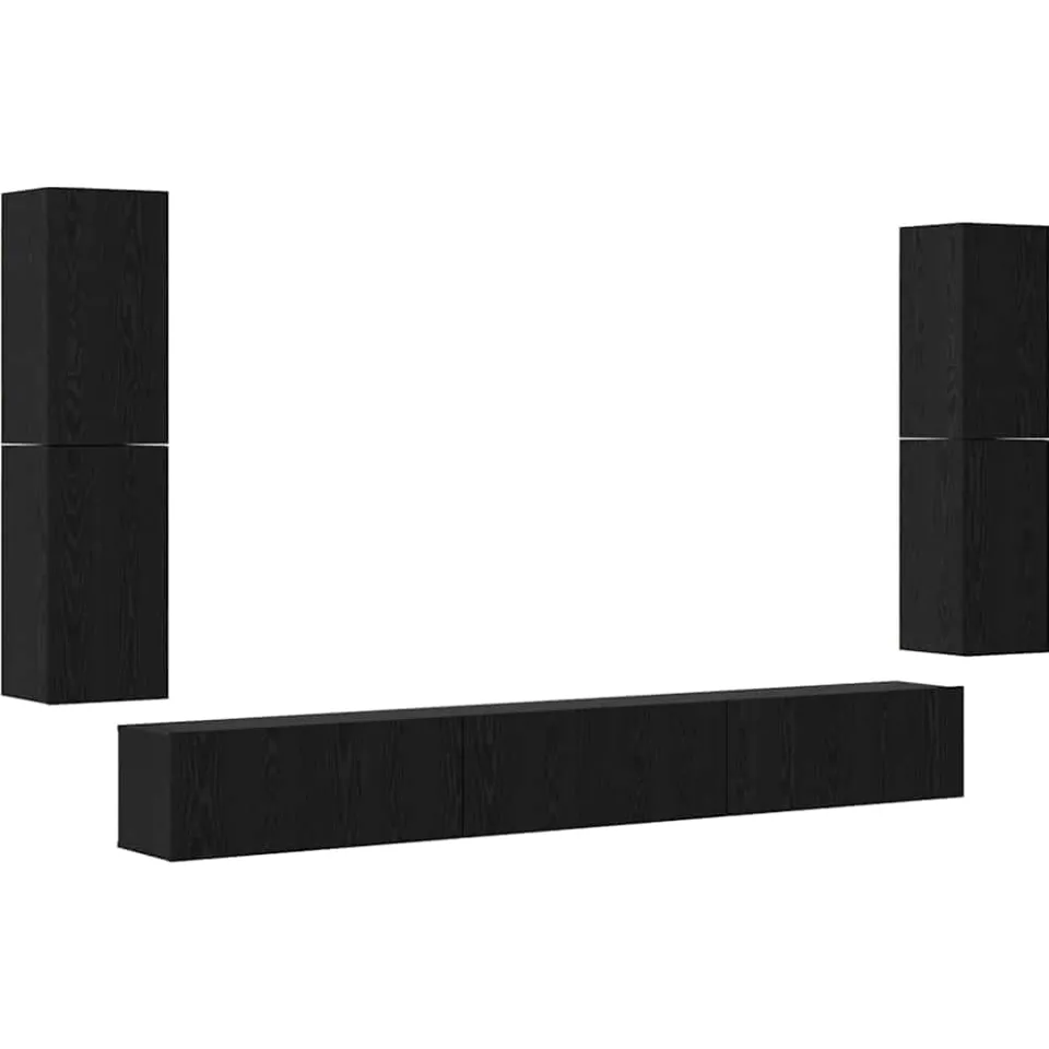 vidaXL TV Eenheden 4 st 80 x 30 x 30,5 cm Zwart Eiken