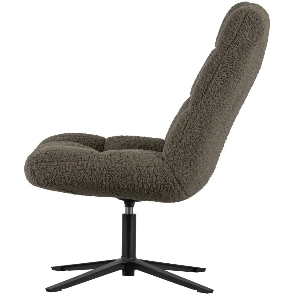 WOOOD Job Draaifauteuil - Teddy - Groen - 101x70x85, foto 3