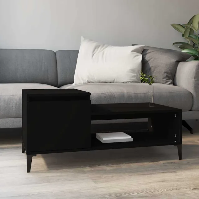 vidaXL Salontafel 100x50x45 cm bewerkt hout zwart, foto 2