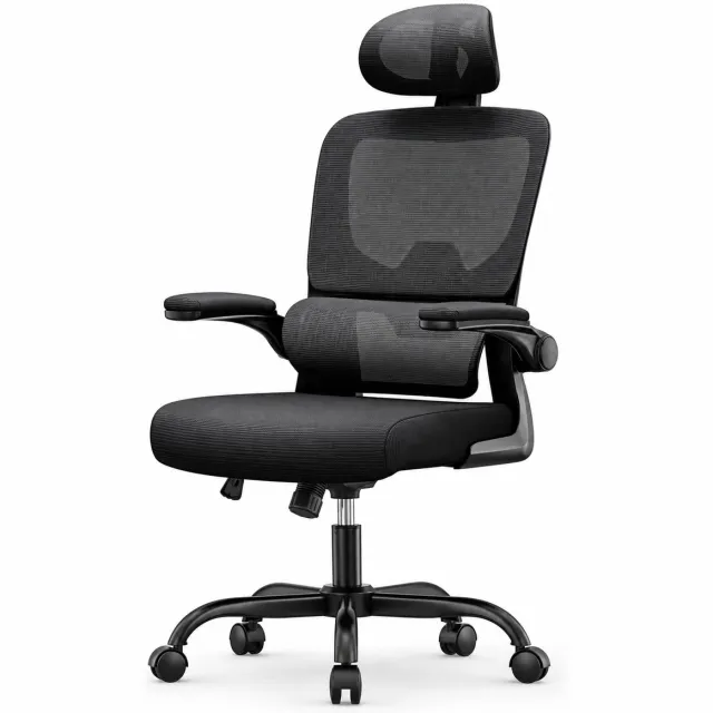 Luxevo Ergonomische Bureaustoel – Mesh Kantoorstoel – Verstelbare Hoofdsteun – Lendensteun – Zwart