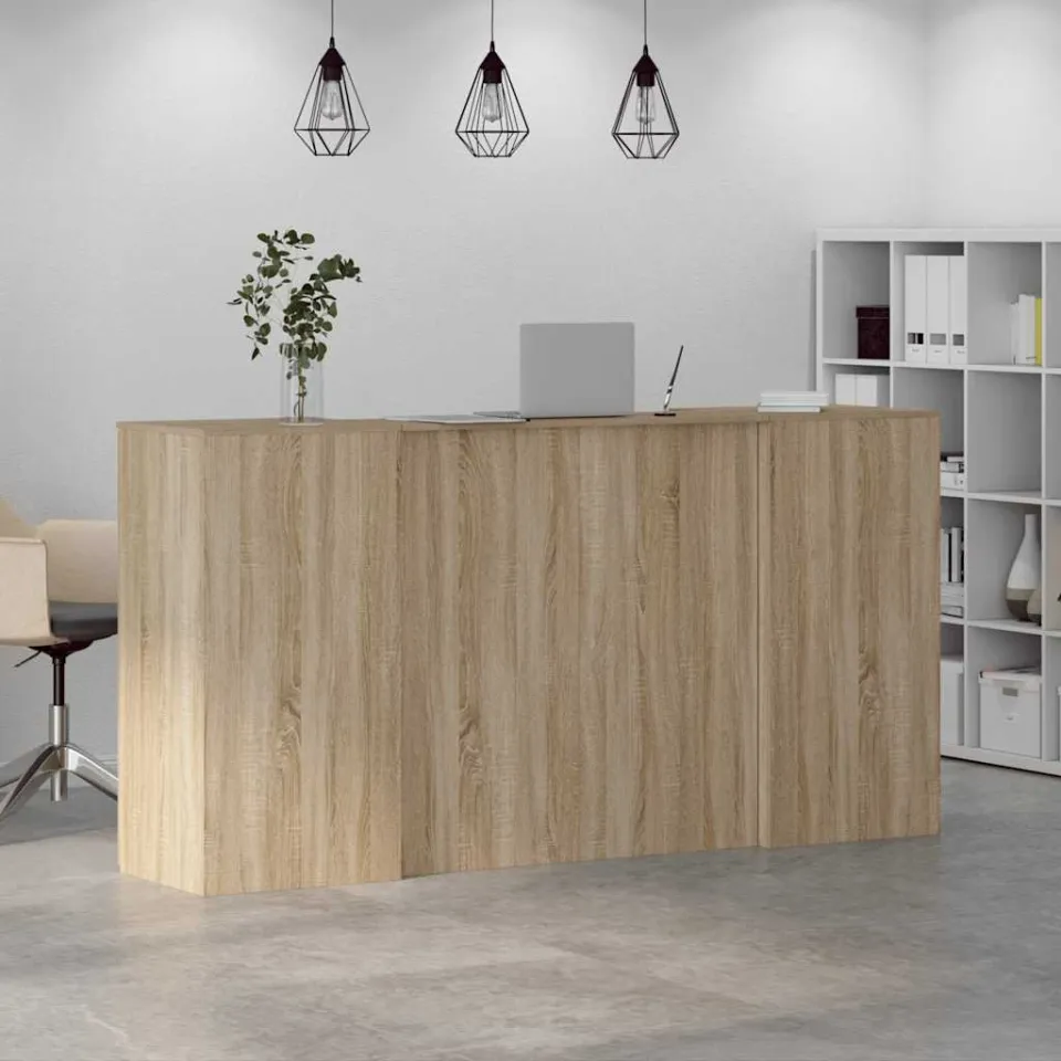 vidaXL Receptiebalie 200x50x103,5 cm bewerkt hout sonoma eikenkleurig, foto 4