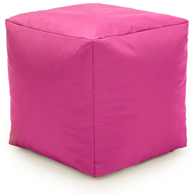 Drop & Sit poef - robuust nylon -Fuchia 50x50x40 roze