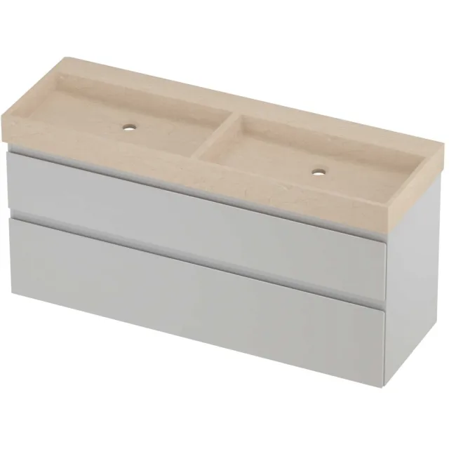 Proline Evoli Badmeubelset Hardsteen Loft 140x46x70 cm Sand Stone Glans Wit