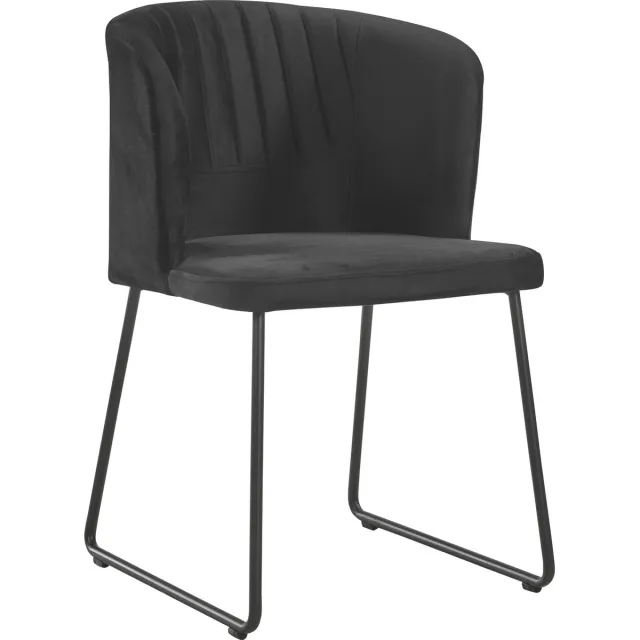 Soof&Tess - Set van 2 - Siena Eetkamerstoel - Zwart - Fluweel - Velvet - Industrieel - Met armleuning - Easy Clean Stoffen - Hoge Kwaliteit