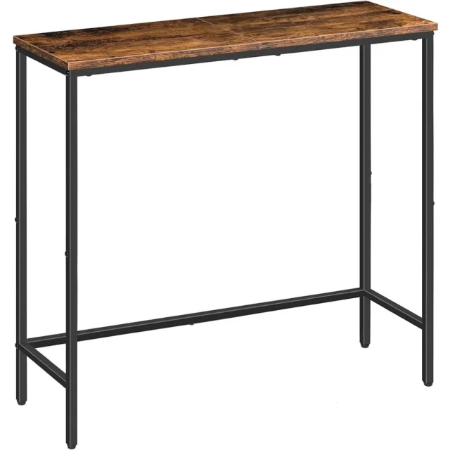 Hüsq Consoletafel - houten Wandtafel - Haltafel - 75x24x75cm (L x B x H) - Industrieel design - vintage bruin