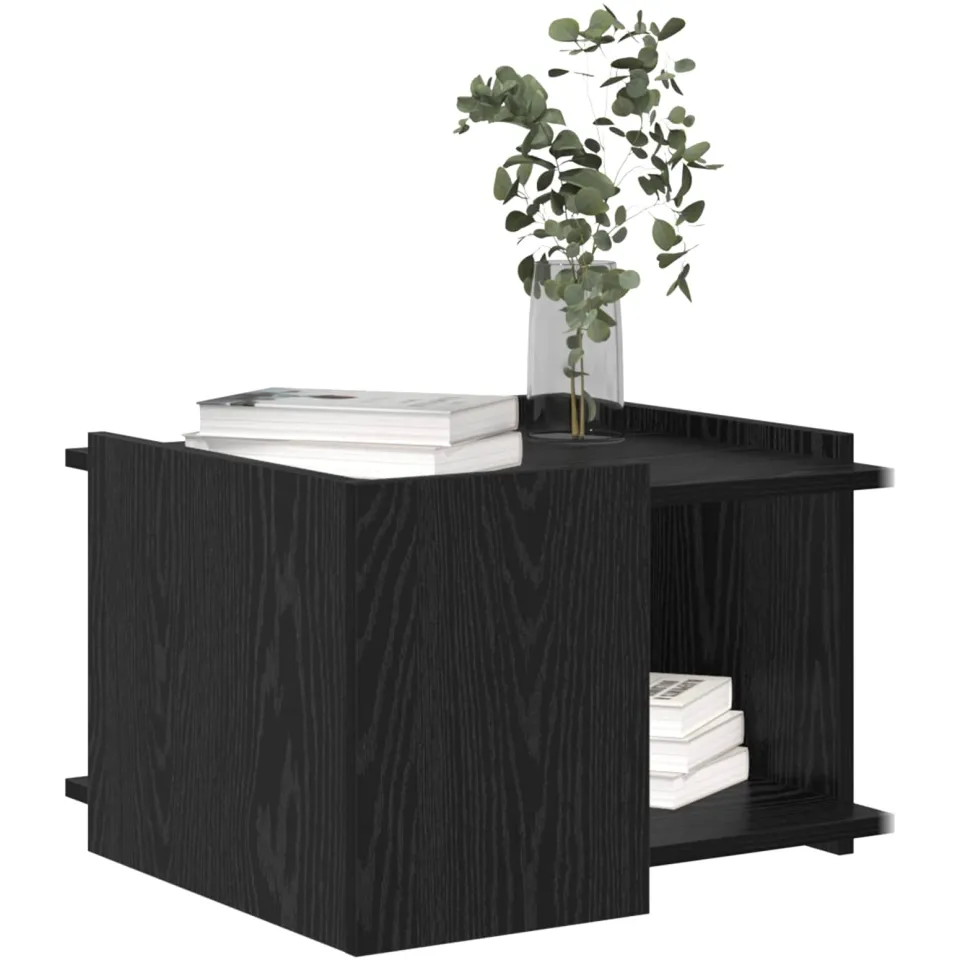 vidaXL Salontafel Zwart eiken 50,5 x 50 x 33 cm Bewerkt hout