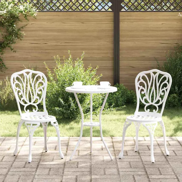 vidaXL Tuin Bistro Set 3 st Wit Aluminium, foto 2