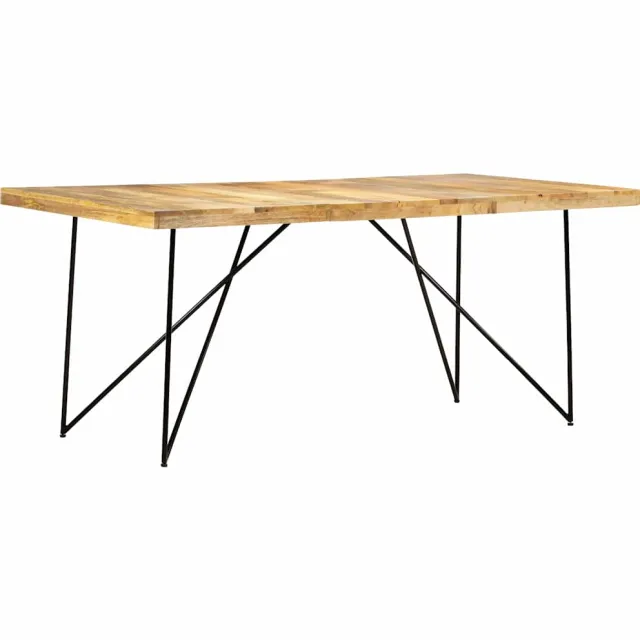 vidaXL Eettafel 180x90x76 cm massief mangohout Bruin