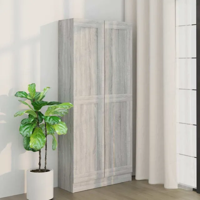 vidaXL Boekenkast 82,5x30,5x185,5 cm bewerkt hout grijs sonoma eiken, foto 2