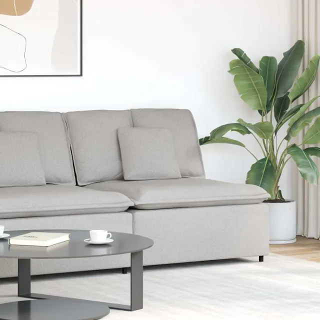 vidaXL Modulaire bank middenmodule met kussens 100 cm wolk grijs, foto 2