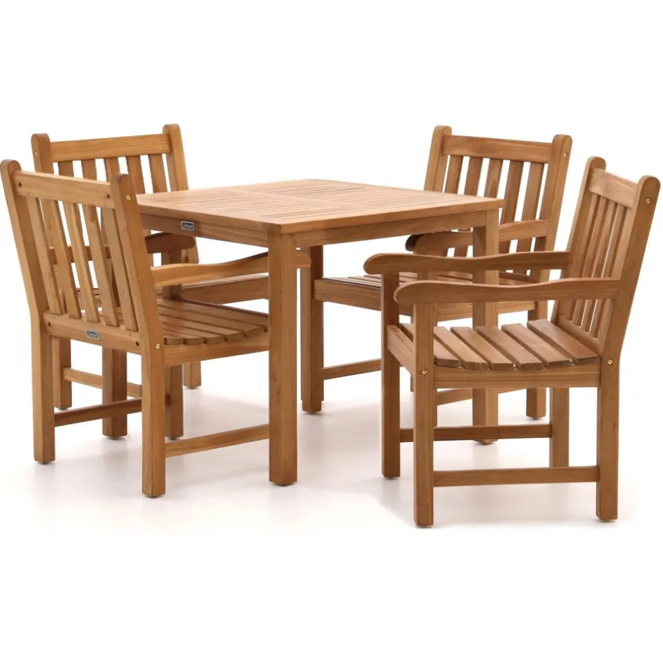 Sunyard Furniture Sunyard Wales/Liverpool 90cm dining tuinset 5-delig bruin, foto 4