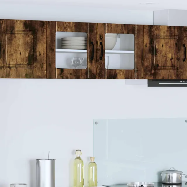 vidaXL Wandglas cabinet LUCCA Gerookt eiken 80 x 31 x 40 cm Bruin