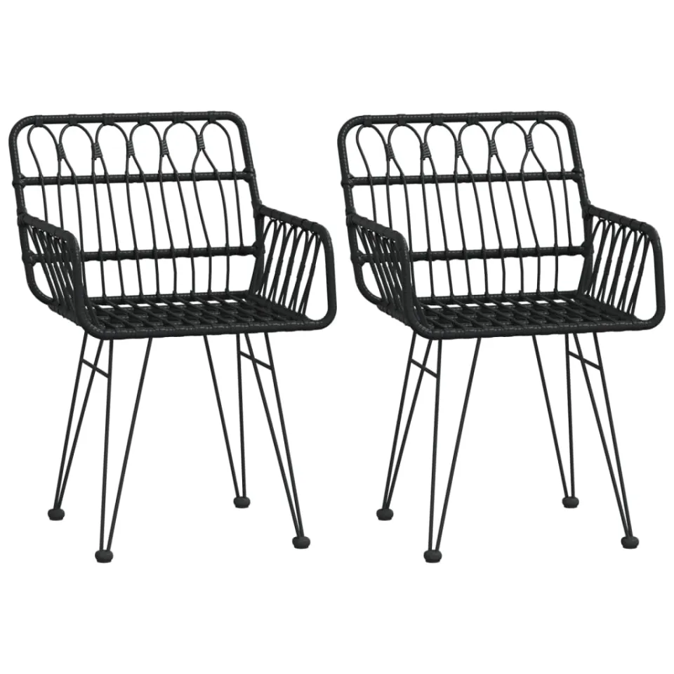 vidaXL 3-delige Tuinset poly rattan zwart, foto 3