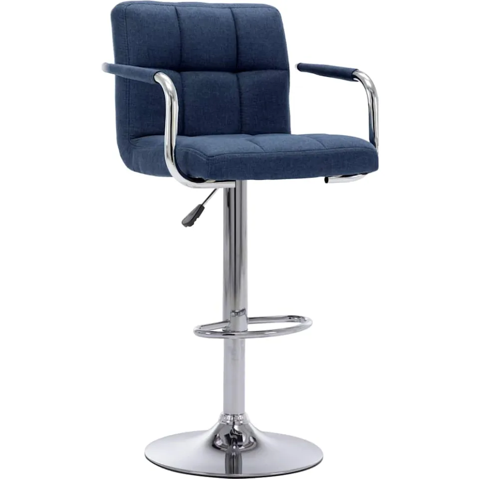 vidaXL Barstoelen 2 st stof blauw, foto 2