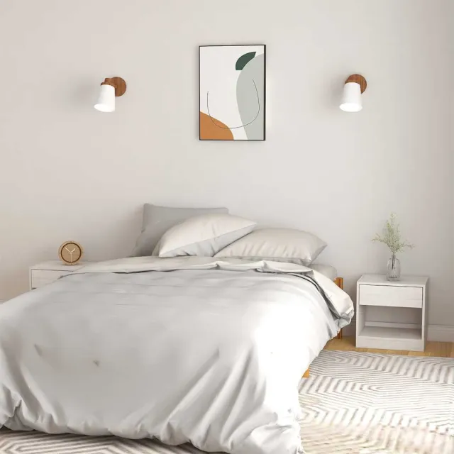 vidaXL Nachtkastjes 2 st 40x31x40 cm massief grenenhout wit, foto 2