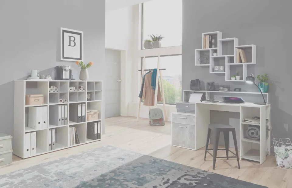 Bureau Eros Beton grijs | wit, foto 3