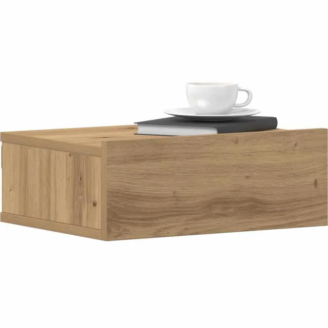 vidaXL Nachtkastjes 2 st zwevend 40x32x15 cm hout artisanaal eiken Bruin
