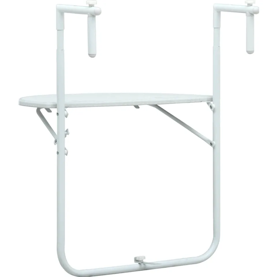 vidaXL Balkontafel hangend 60x64x83,5 cm rattan-look kunststof wit, foto 3