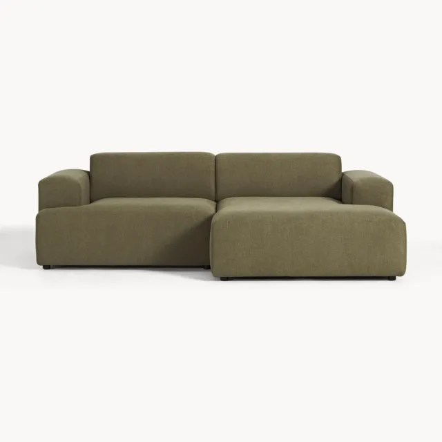 Westwing Collection Hoekbank Melva (3-zits) groen