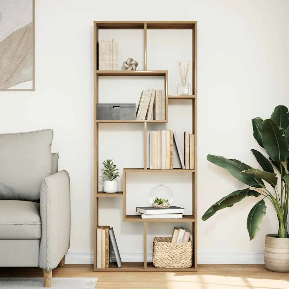 vidaXL Kamerscherm / boekenkast 67x25x161,5 cm hout artisanaal eiken, foto 2