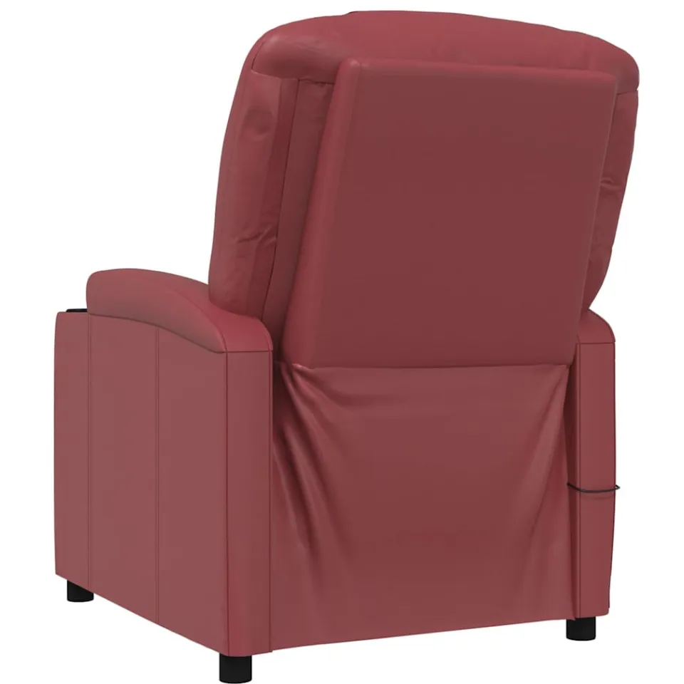 vidaXL Massagestoel kunstleer wijnrood, foto 4
