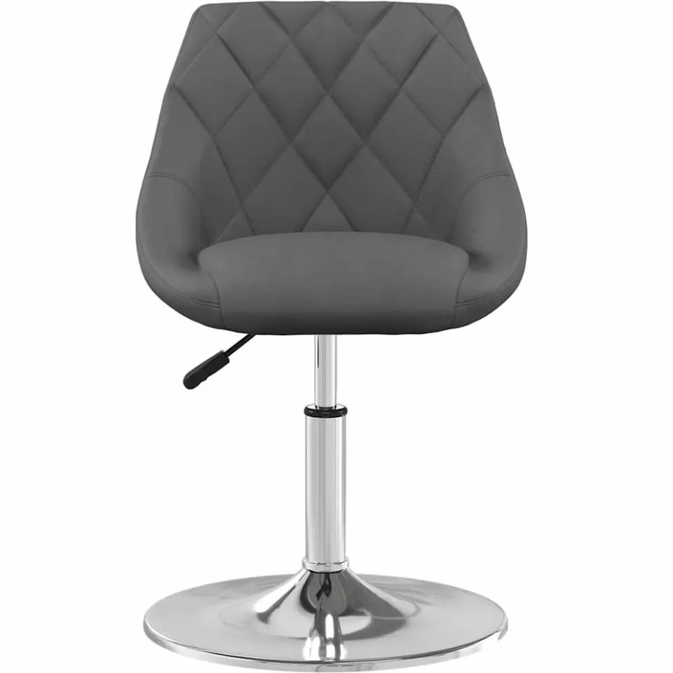 vidaXL Eetkamerstoelen draaibaar 6 st fluweel donkergrijs grijs, foto 3