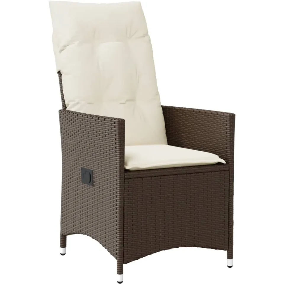 vidaXL 9-delige Tuinset met kussens poly rattan bruin