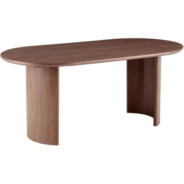 Vestland Ovale Eiken Eettafel - 160x90 cm - Geschikt voor 6 - 8 Personen - Walnoot - Halfronde poten Ovaal Walnoot