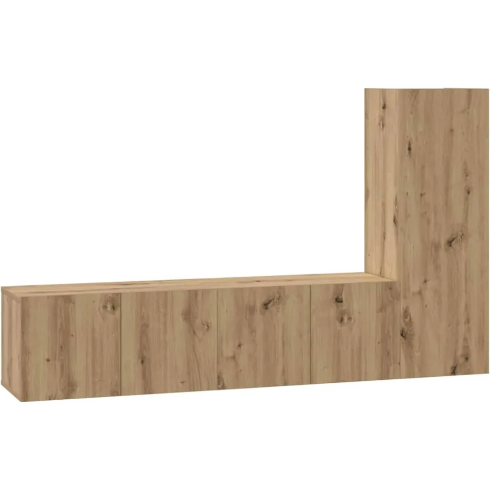 vidaXL Tv-meubelset 3 st Artisan Eiken Bewerkt hout, foto 3