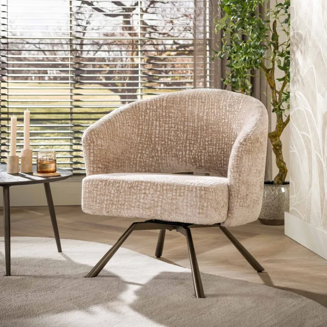 Hoyz Collection Fauteuil Luno - Beige - 68x74x77 cm