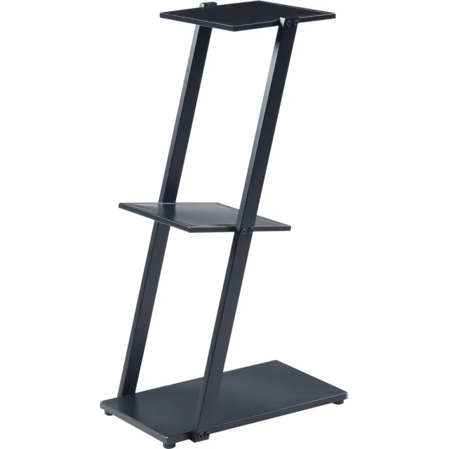 en.casa Bijzettafel Rollag met 3 planken 72x40x25 cm zwart