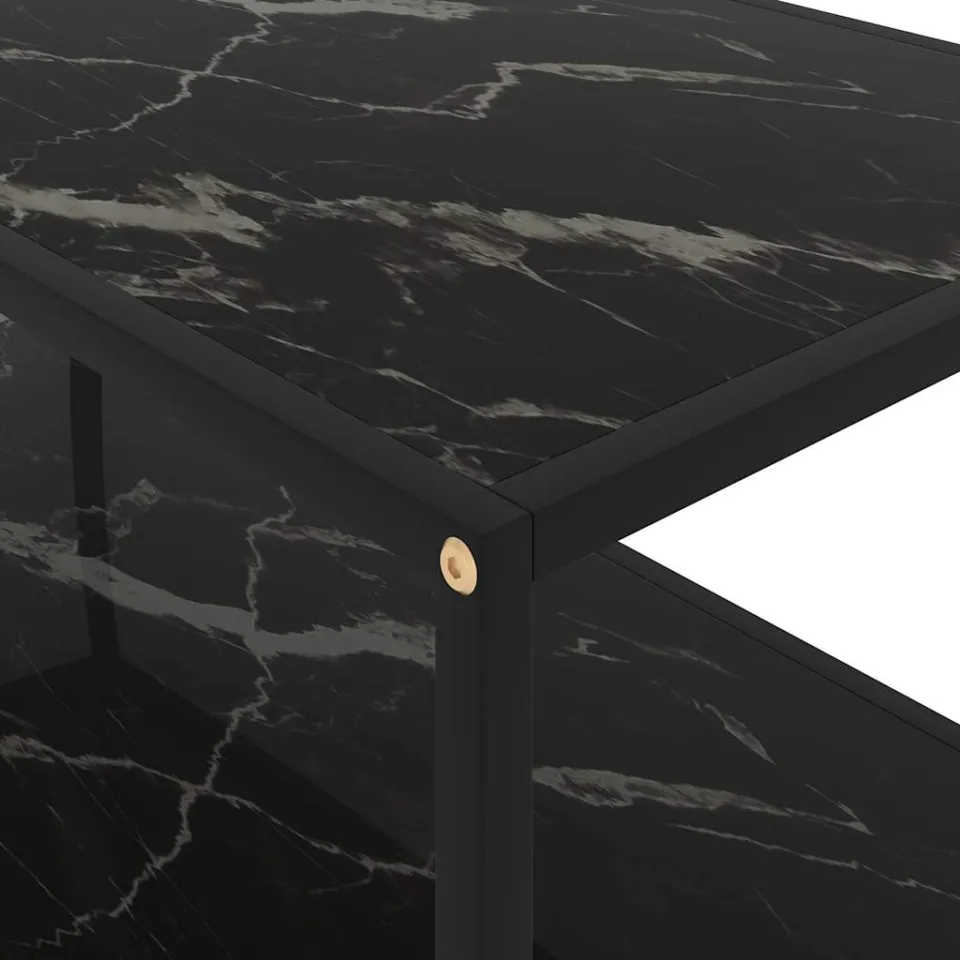 vidaXL Salontafel 100x50x35 cm gehard glas zwart, foto 4