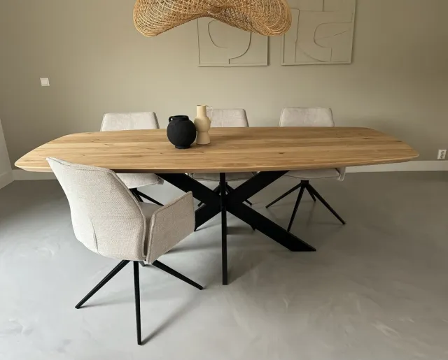 LOK Living Eiken tafel deens ovaal 240cm naturel gelakt