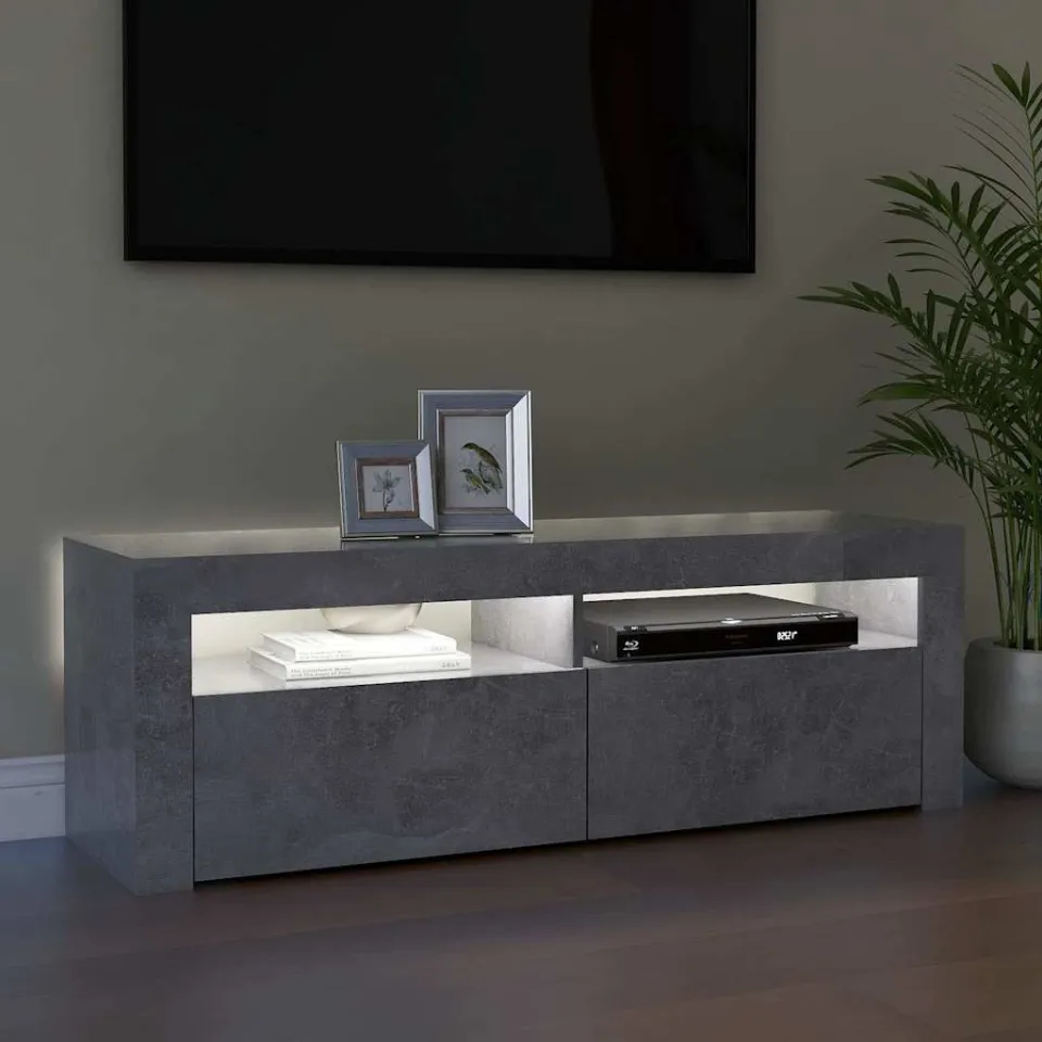 vidaXL Tv-meubel met LED-verlichting 120x35x40 cm betongrijs grijs, foto 3