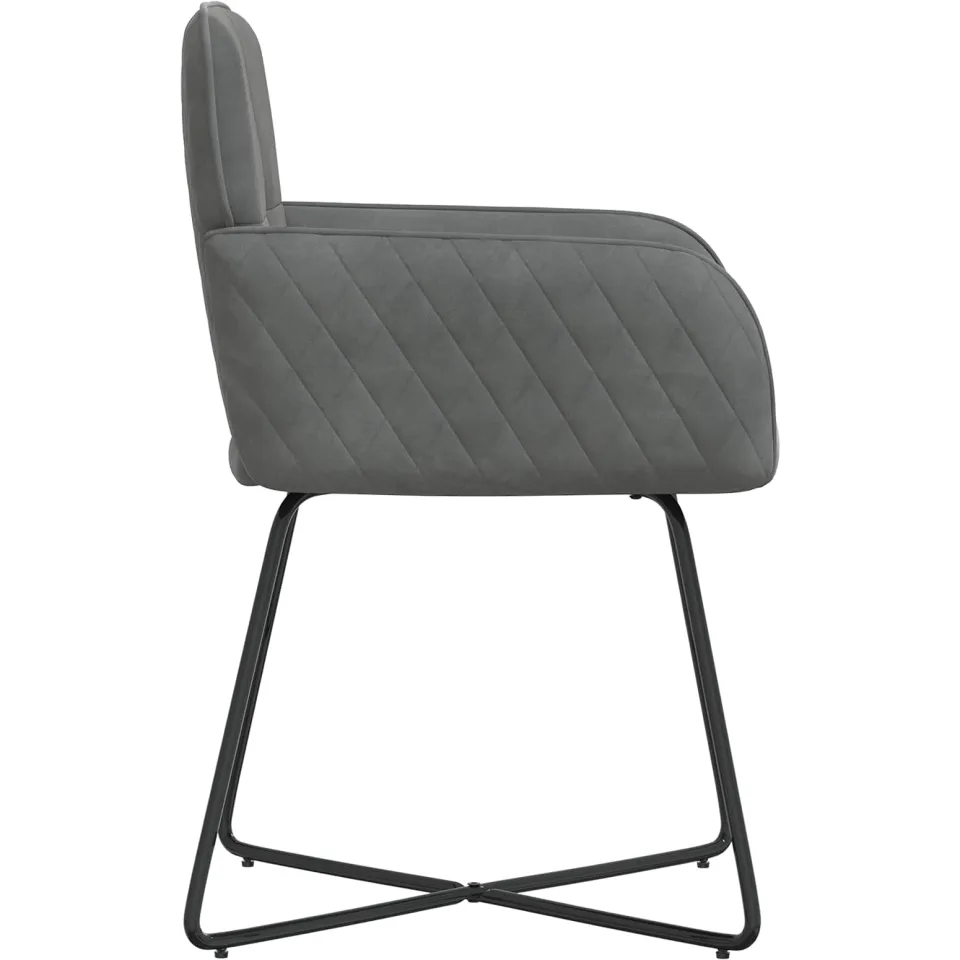 vidaXL Eettafelstoelen 4 st fluweel Donkergrijs 59 x 56,5 x 86 cm, foto 4