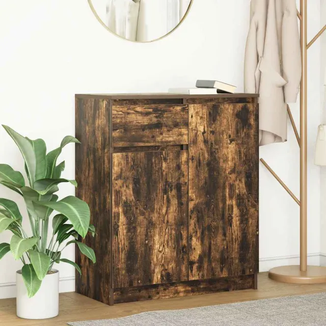 vidaXL Dressoir met lade 71x35x84 cm spaanplaat gerookt eikenkleurig Bruin