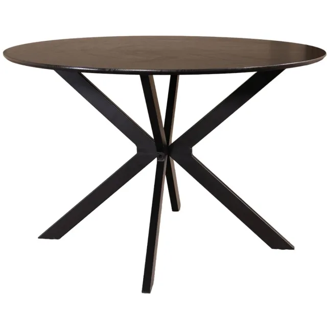 Lizzely Garden & Living Eettafel rond Ronsi zwart 120cm ronde tafel MDF eetkamertafel
