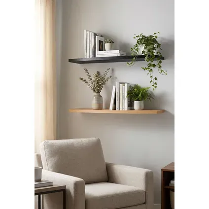 Duraline Wandplank Gebogen Naturel Eiken Fsc 18mm 80x23,5cm Hout