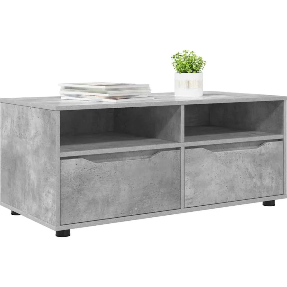 vidaXL TV-kast 100 x 48 x 43 cm Beton Grijs Bewerkt hout