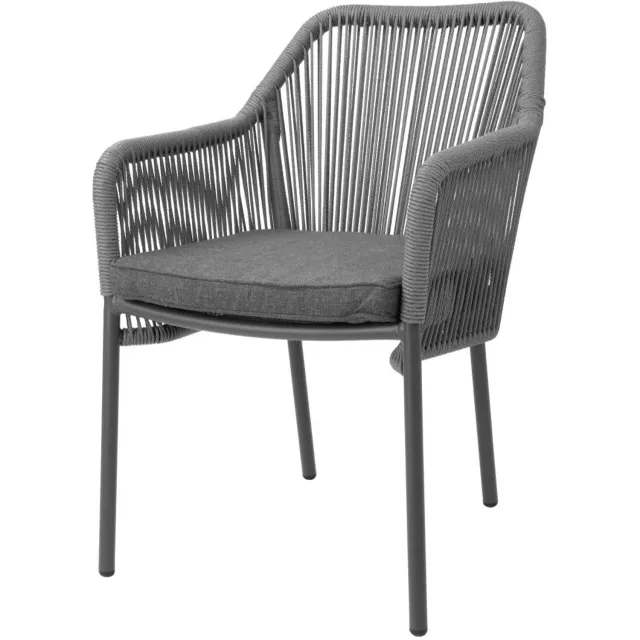 Bolero Bay PE gevlochten rattan outdoor armstoelen antraciet (2 stuks) Zwart
