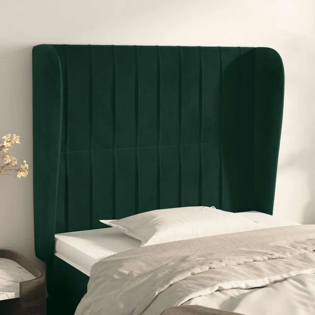 vidaXL Hoofdbord met randen 83x23x118/128 cm fluweel donkergroen groen