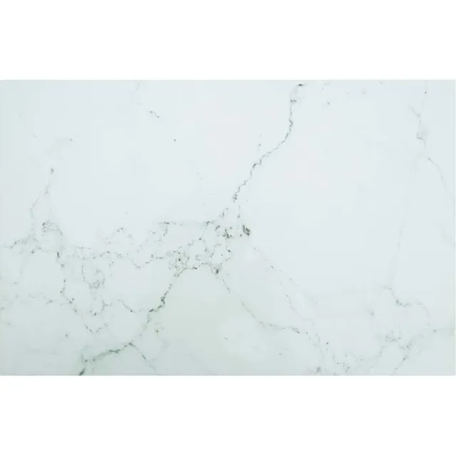 vidaXL Tafelblad 120x62 cm 8 mm gehard glas met marmeren design wit