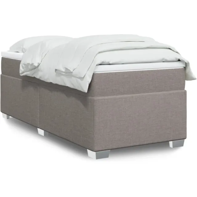 vidaXL Boxspring met matras stof taupe 80x200 cm