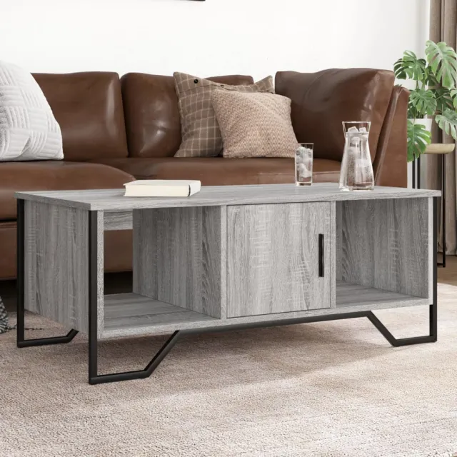 vidaXL Salontafel 100x51x40 cm bewerkt hout grijs sonoma, foto 2