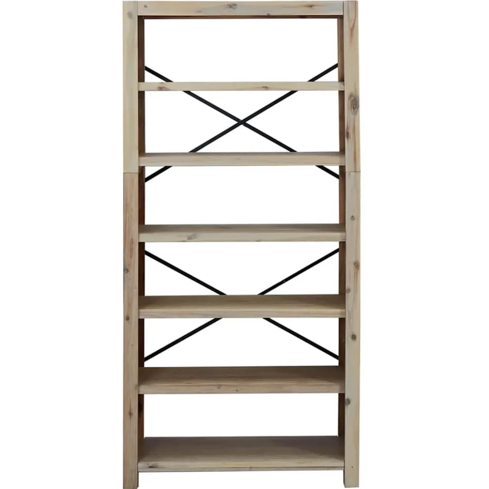vidaXL Boekenkast met 6 schappen 80x30x170 cm massief acaciahout Bruin