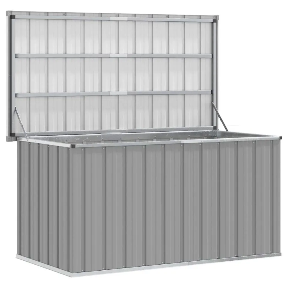 vidaXL Tuinbox 129x67x65 cm grijs