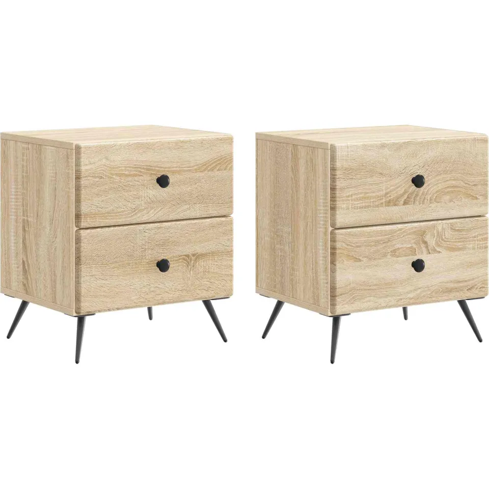 vidaXL Nachtkastje 2 st Sonoma Eiken 43 x 34,5 x 47,5 cm Bewerkt hout, foto 3