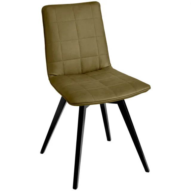 Vega 2x VEGA Stoel Milaria kunstleer, 2-delig; 60x51x88.5 cm (BxDxH); zitting olijf, frame zwart; 2 set / verpakking