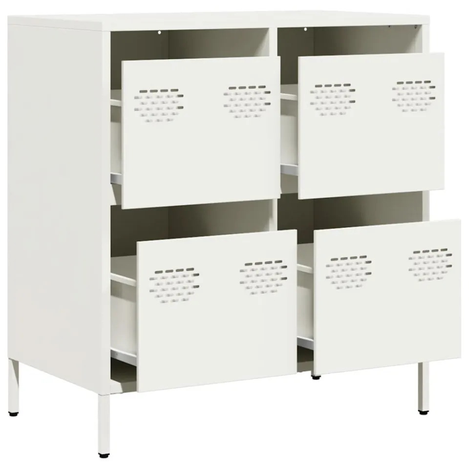 vidaXL Dressoir 68x39x73,5 cm koudgewalst staal wit, foto 4