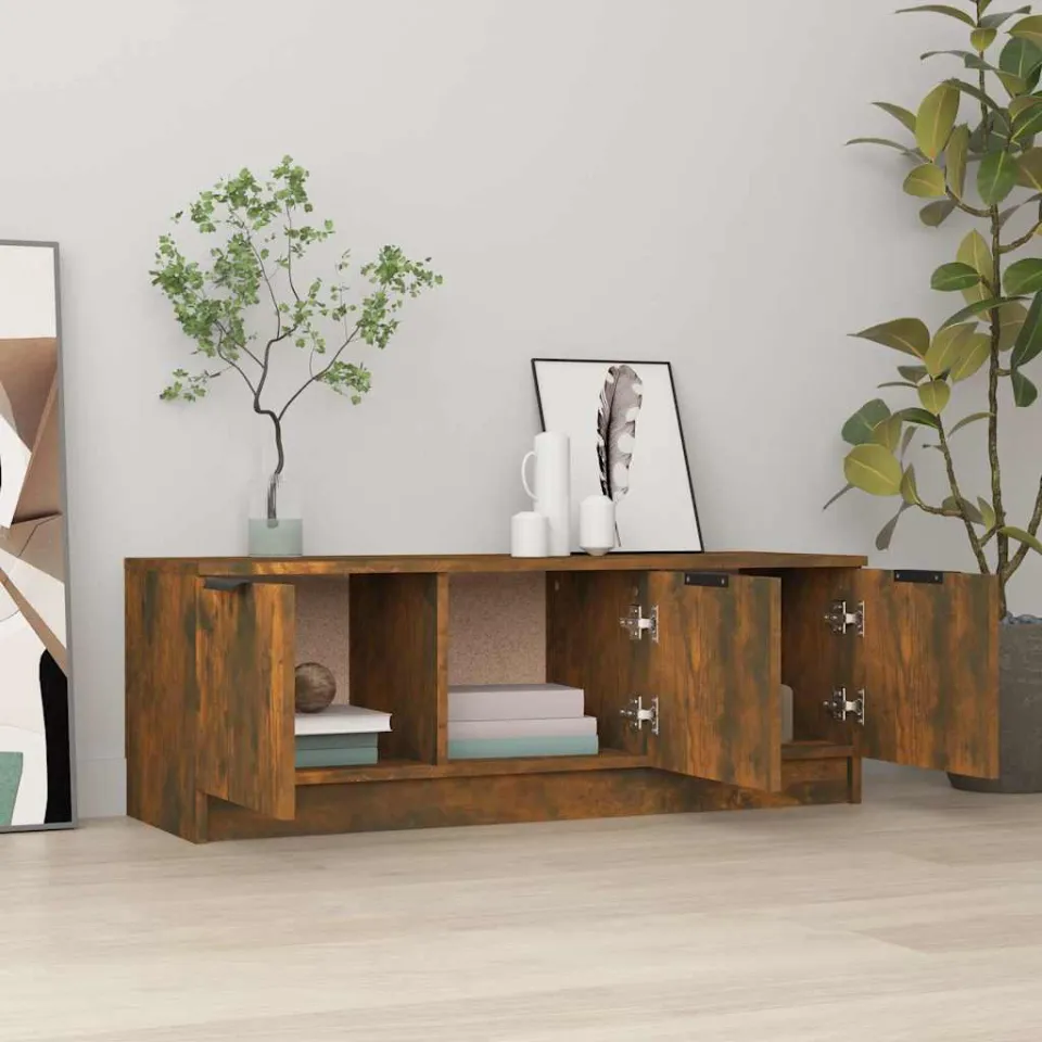 vidaXL Tv-meubel 102x35x36,5 cm bewerkt hout gerookt eikenkleurig, foto 3